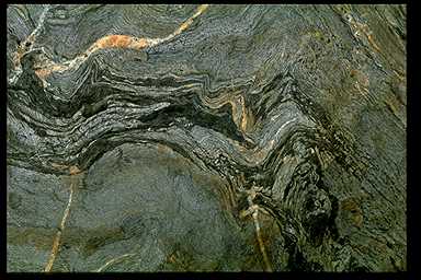 Refolded folds, Twillick Point, Carmanville, Newfoundland